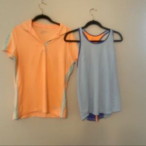 2 Nike Dri fit shirts polo shirt(L) tank (M)